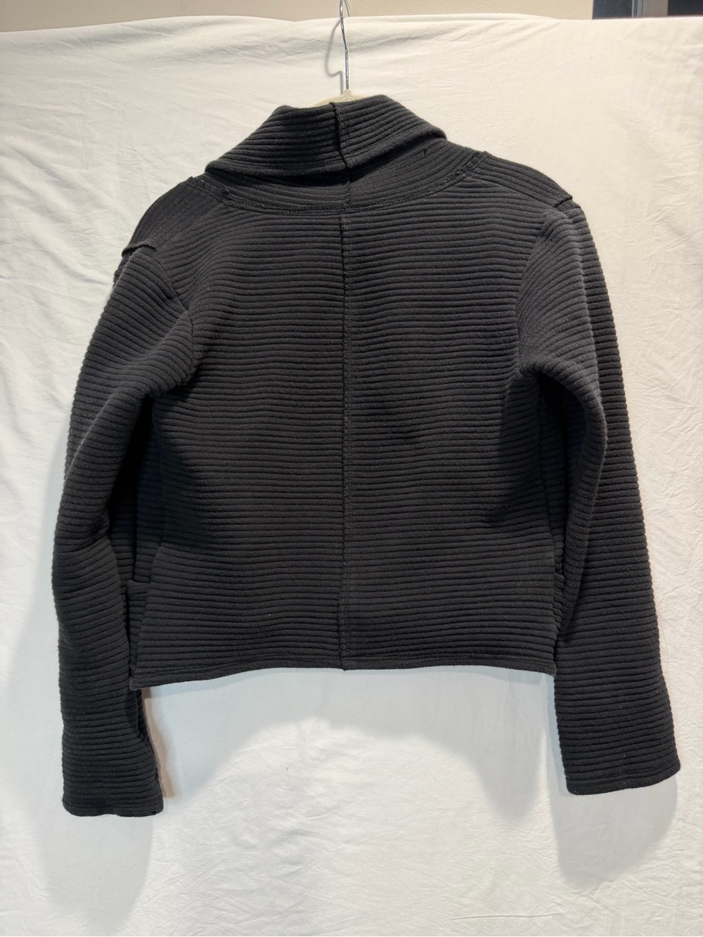 dolan Left coast Collection Black Ribbed Cropped Open-Front Jacket size XS - Picture 7 of 10